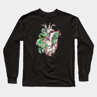 Human heart, succulents plant lovers, Heart ,Human Anatomy, Plants lovers gift Long Sleeve T-Shirt